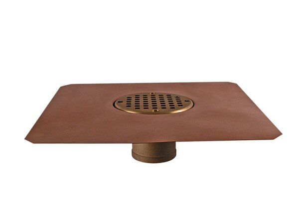 Img of Copper Bowl Deck Drain 3" No Hub
